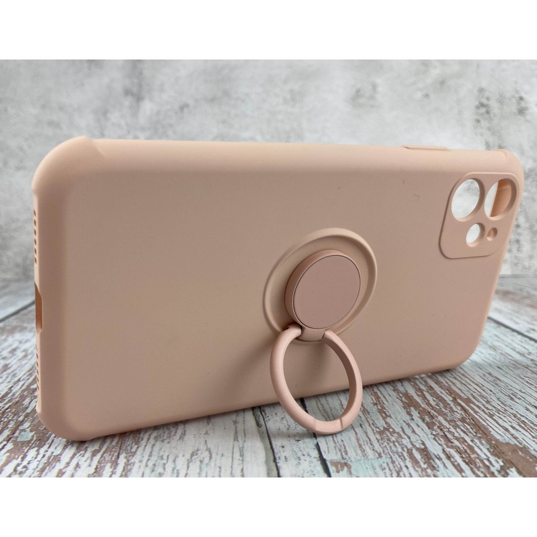 Накладка Full Silicone Case Ring для IPhone X/Xs Pink Sand-0