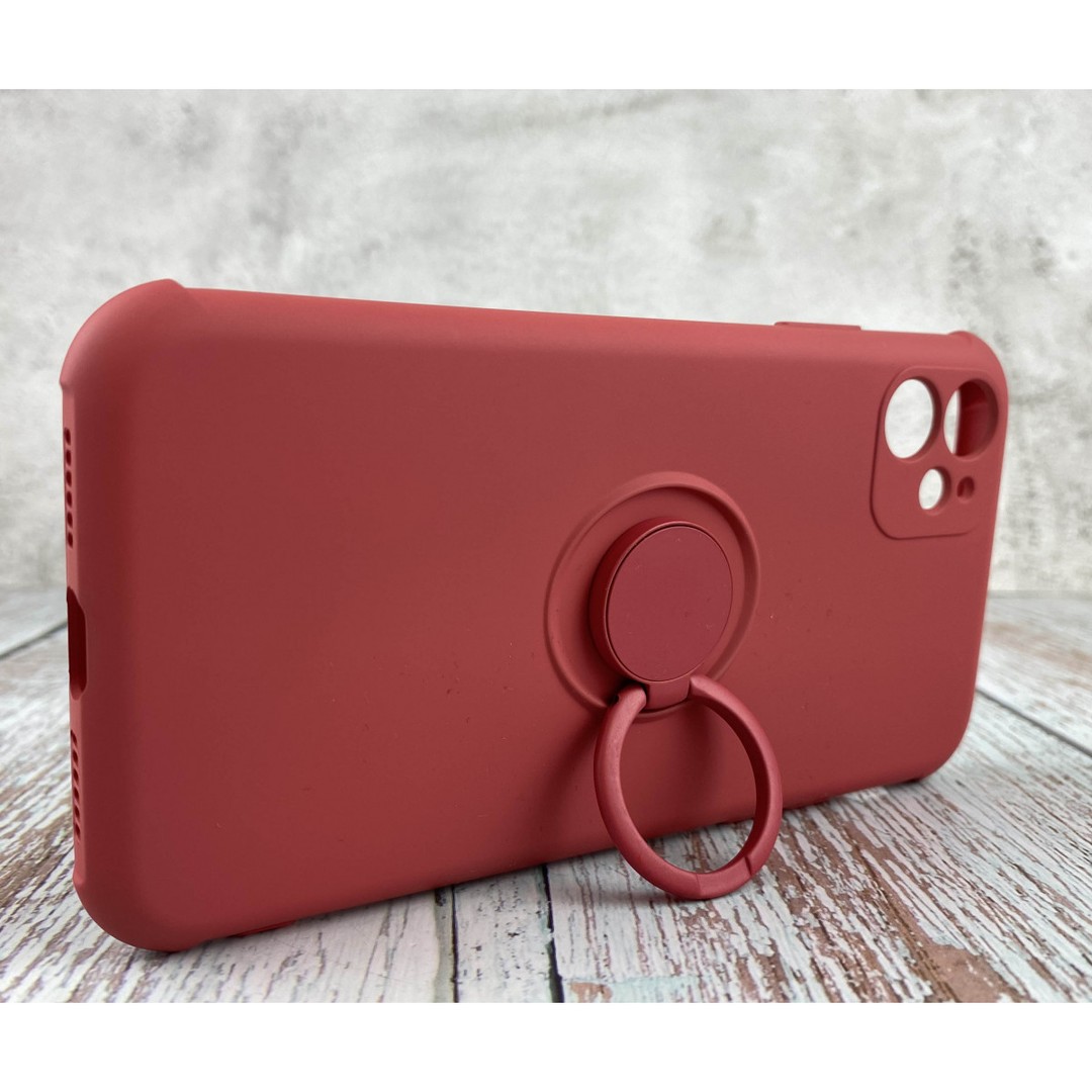 Накладка Full Silicone Case Ring для IPhone 11 Red-0