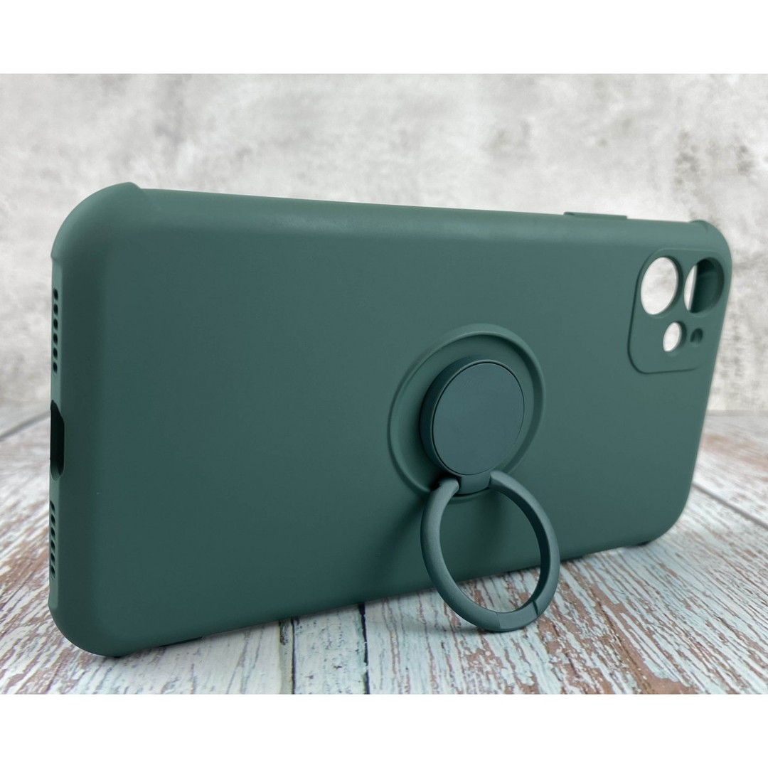 Накладка Full Silicone Case Ring для IPhone 11 Pine Green-0