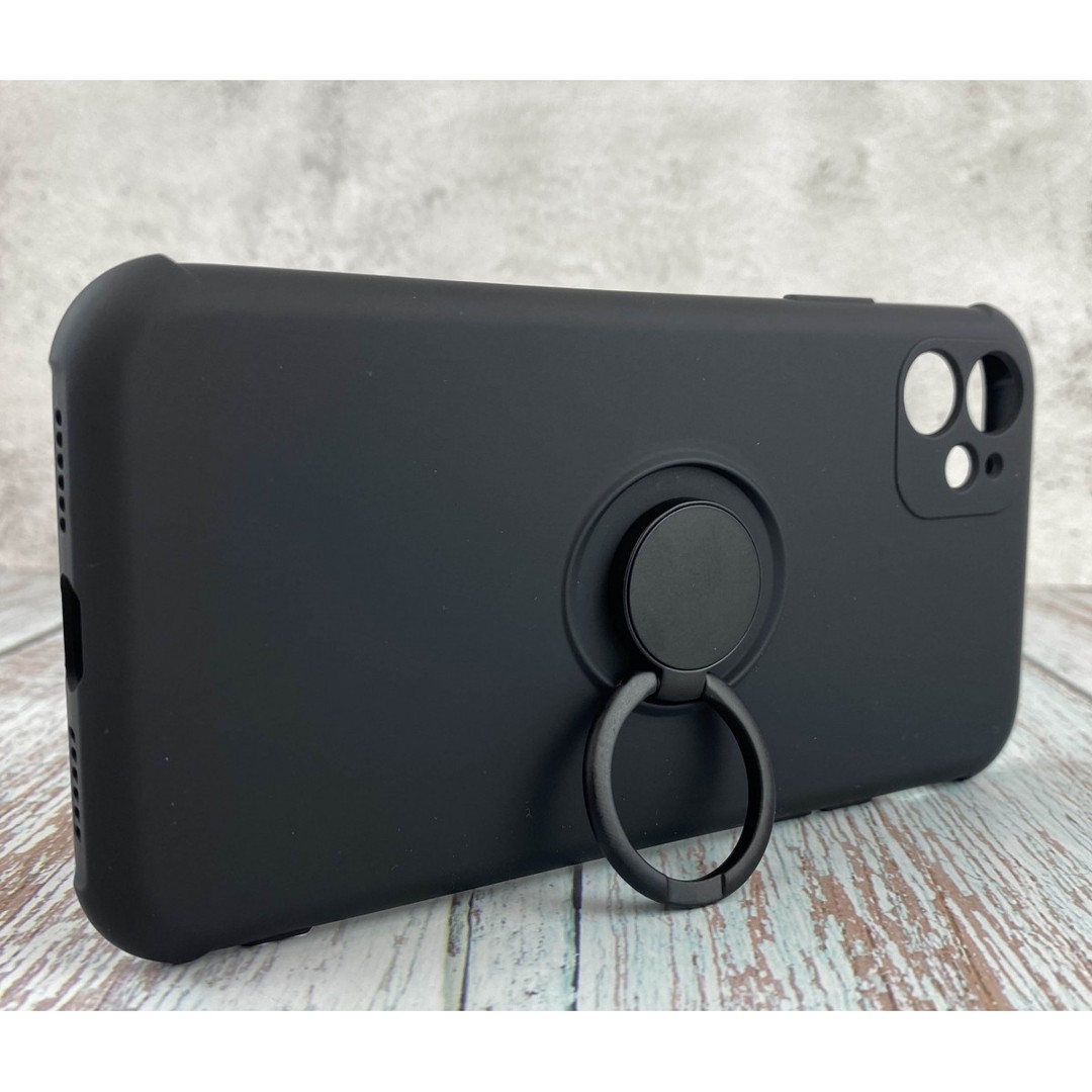 Накладка Full Silicone Case Ring для IPhone X/Xs Black-0