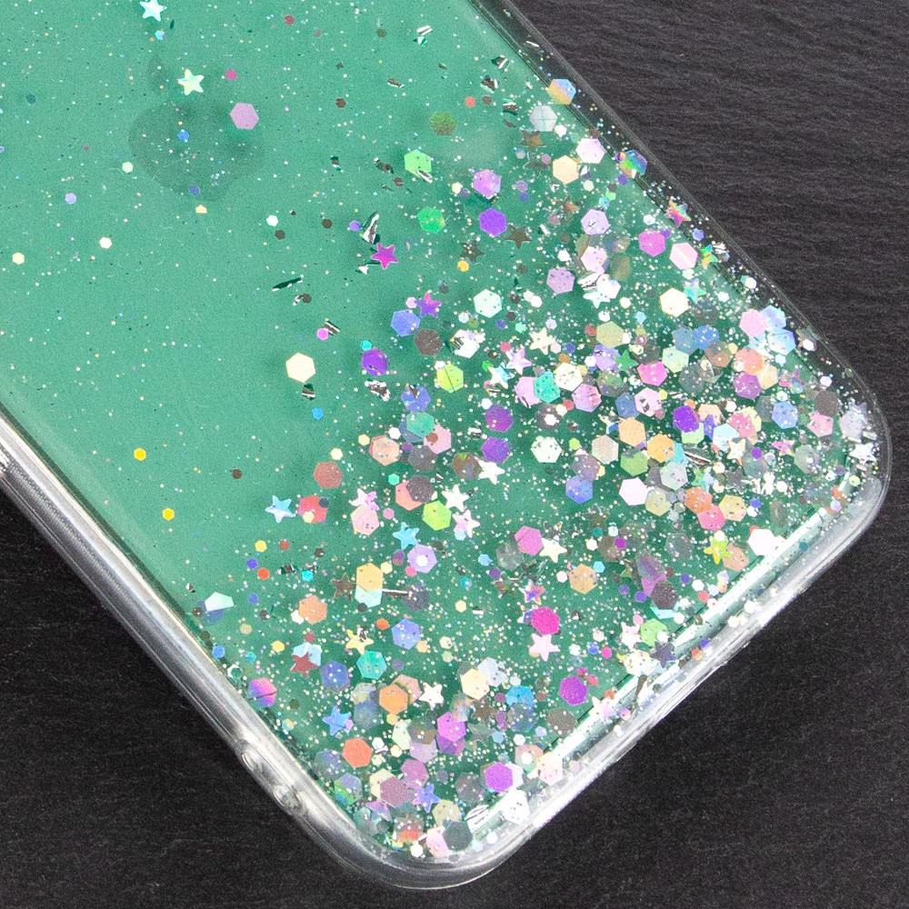 Накладка Star Glitter для IPhone 11 (6.1") прозора/м`ятна-2