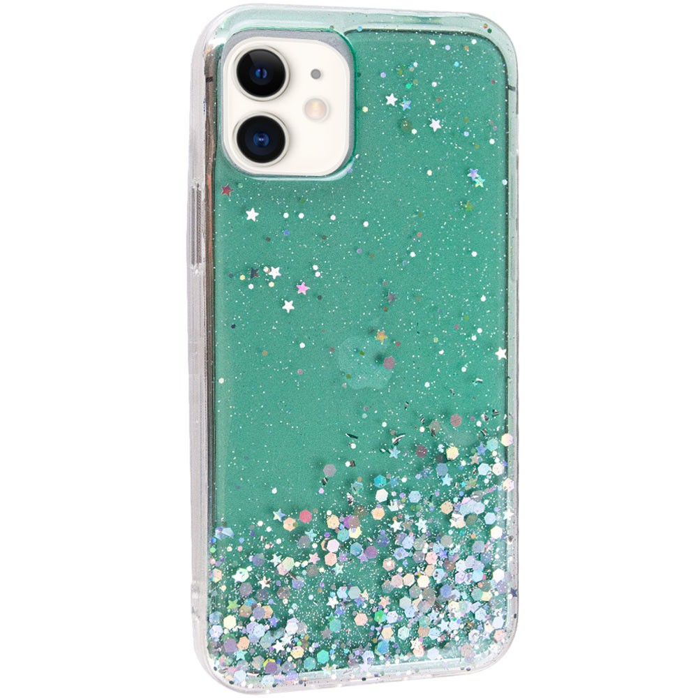 Накладка Star Glitter для IPhone 11 (6.1") прозора/м`ятна-0