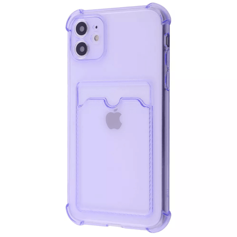 Накладка WXD Space Card Pocket для Iphone 11 (фіолетова,силікон)-0