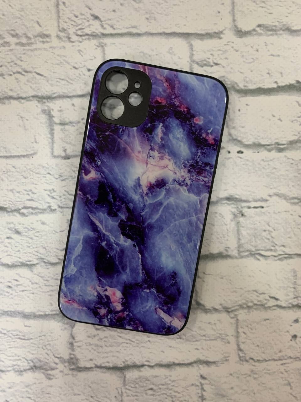 Накладка Marble Clouds iPhone 11 (Синій, скло)-0