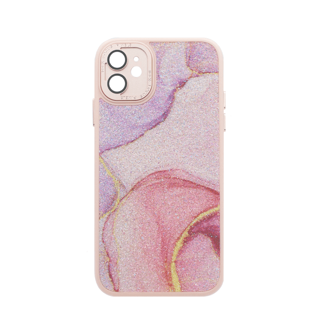 Накладка Glitter Marble Case для Iphone 12 (Pink)-0