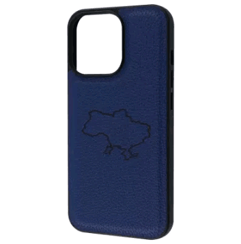 Накладка WAVE Ukraine Leather для iPhone 11 Синя (map)-0