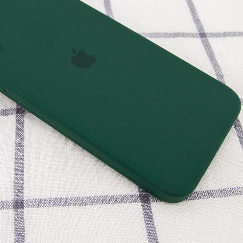 Silicone Case Square Full Camera Protective (AA) для iPhone 11 (Dark green)-1