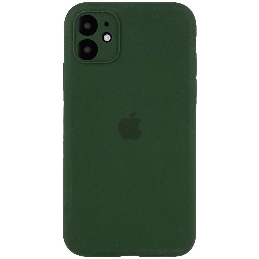 Silicone Case Square Full Camera Protective (AA) для iPhone 11 (Dark green)-0