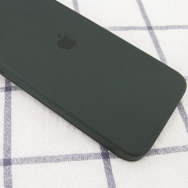 Silicone Case Square Full Camera Protective (AA) для iPhone 11 (Black green)-1