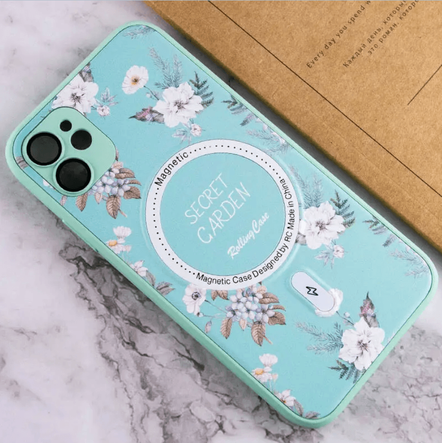 Накладка Flower case (Magsafe+camera protection) для Iphone 11  (Green)-0