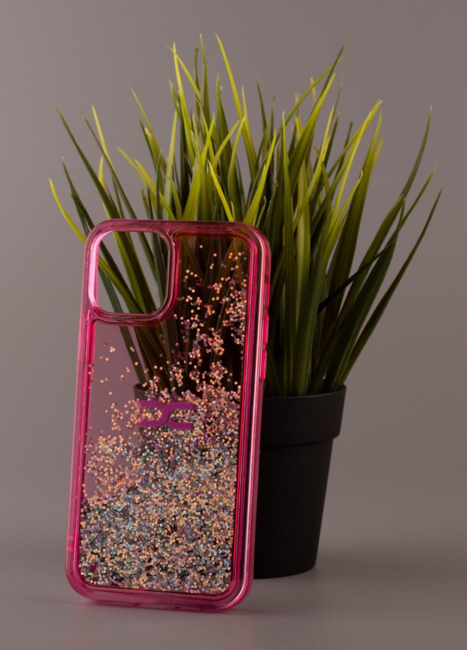 Накладка Fluid Painted для Iphone 11 рожевий (переливається)-0