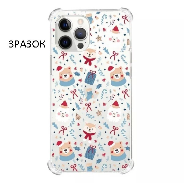 Накладка Merry Christmas для iPhone Xr Christmas animals (прозорий)-0