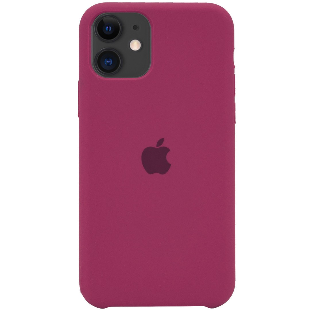 Silicone Case (AA) для iPhone 11 (6.1") (Rose Red)-0