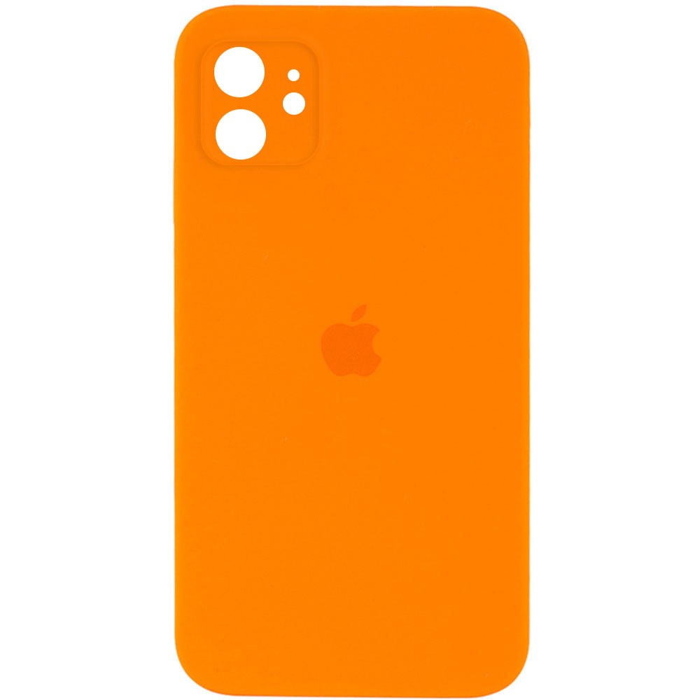 Silicone Case Square Full Camera Protective (AA) для iPhone 11 (Bright Orange)-0