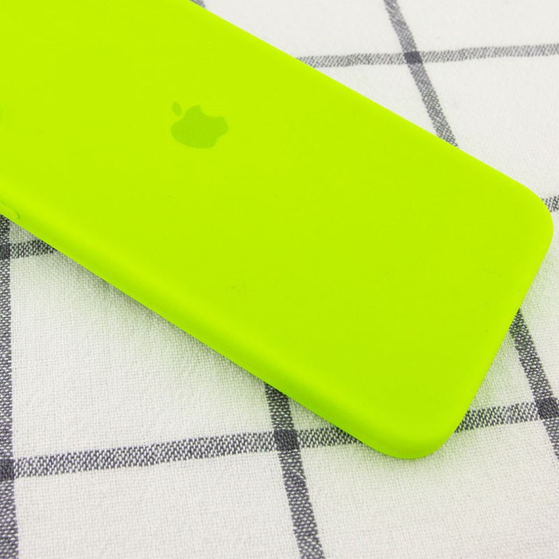 Silicone Case Square Full Camera Protective (AA) для iPhone 11 (Neon green)-2