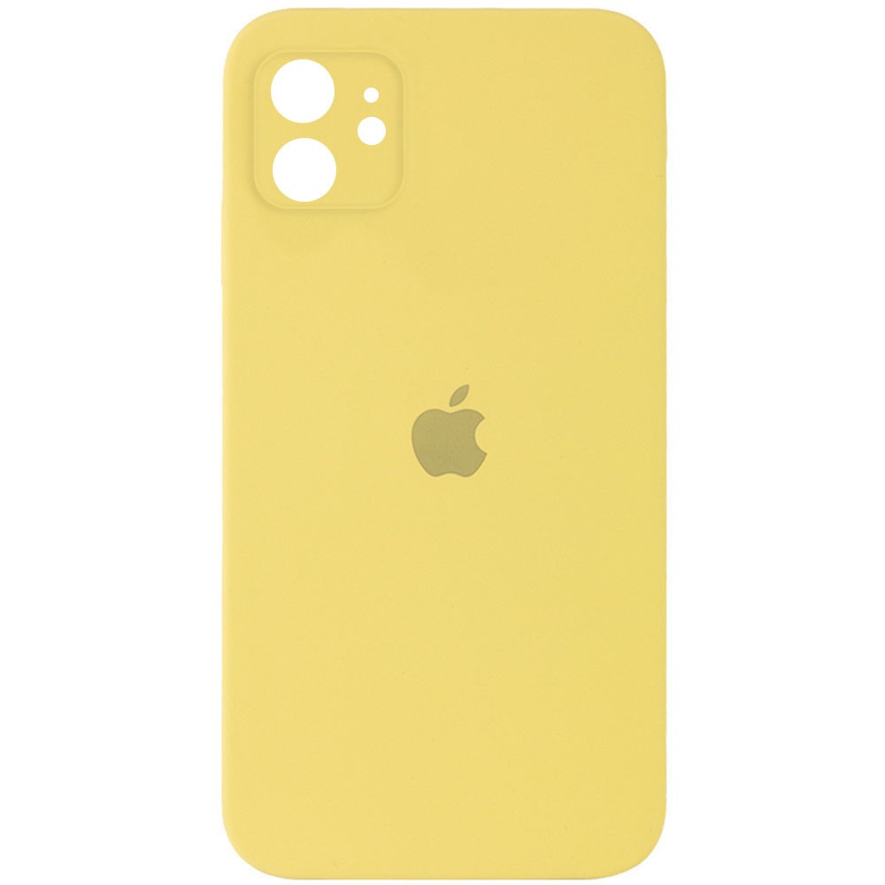 Silicone Case Square Full Camera Protective (AA) для iPhone 11 (Canary Yellow)-0