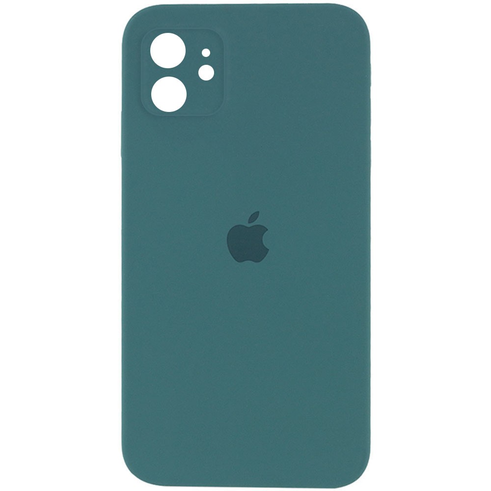 Silicone Case Square Full Camera Protective (AA) для iPhone 11 (Pine Green)-0