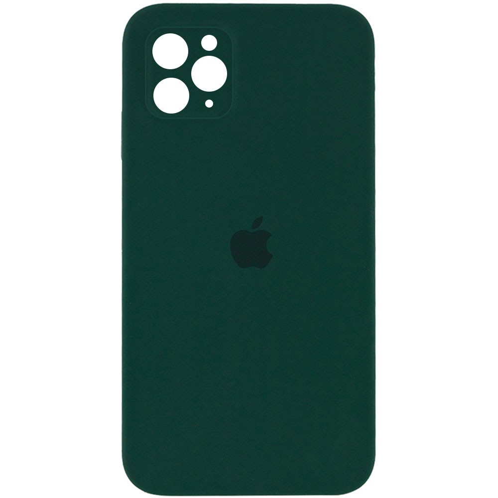 Silicone Case Square Full Camera Protective (AA) для iPhone 11 Pro Max (6.5") (Dark green)-0