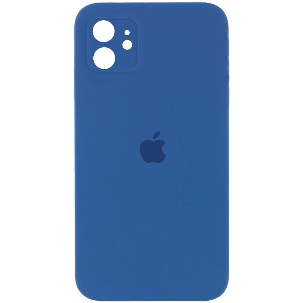 Silicone Case Square Full Camera Protective (AA) для iPhone 12 (Navy Blue)-0