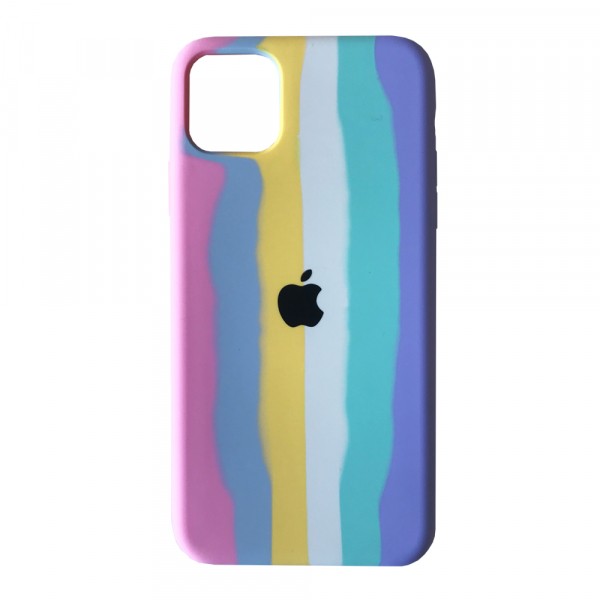 Rainbow Silicone Case Full Camera iPhone 12 (Marshmellow)-0