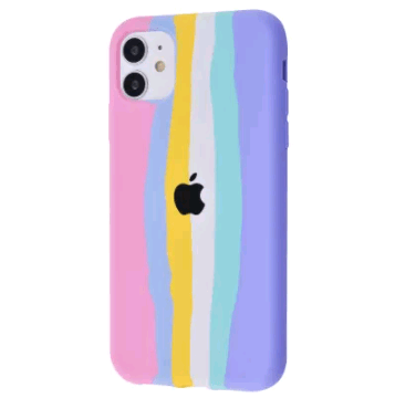 Rainbow Silicone Case iPhone 11 Pink/purple-0