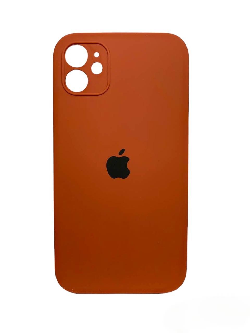 Silicone Case Square Full Camera Protective (AA) для iPhone 11 (Brown)-0