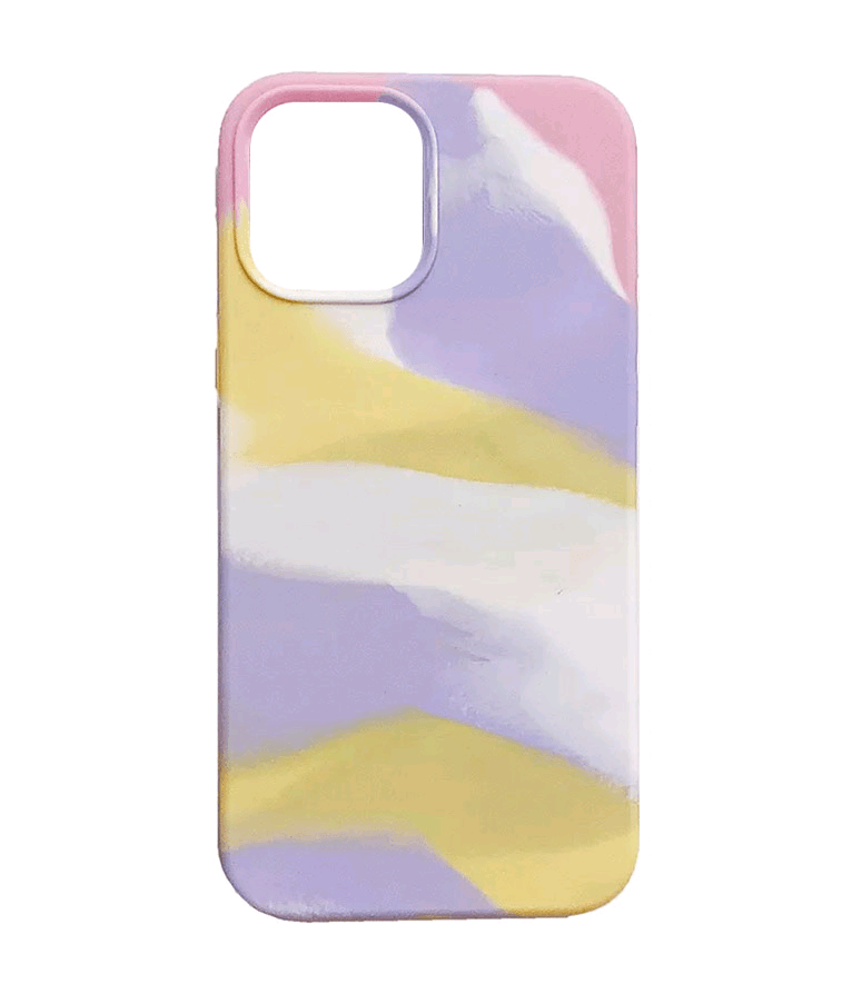 Silicone case full Aquarelle для Apple iPhone 11 (6.1") (Фіолетово-жовтий)-0