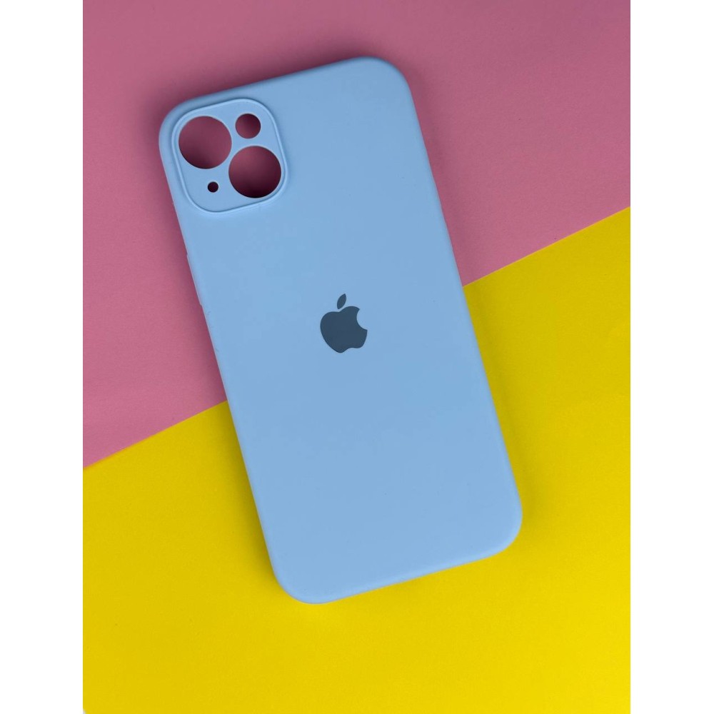 Silicone Case Square Full Camera Protective (AA) для iPhone 15 (Light blue)-0