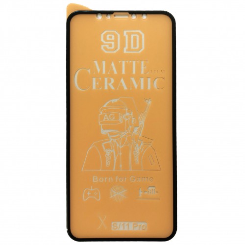Гнучке скло Ceramic MATT для  iPhone X / XS / 11 Pro матове з чорною рамкою-0