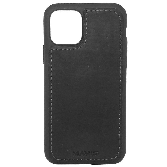 Накладка MAVIS для Iphone 11 шкіряна чорна-0