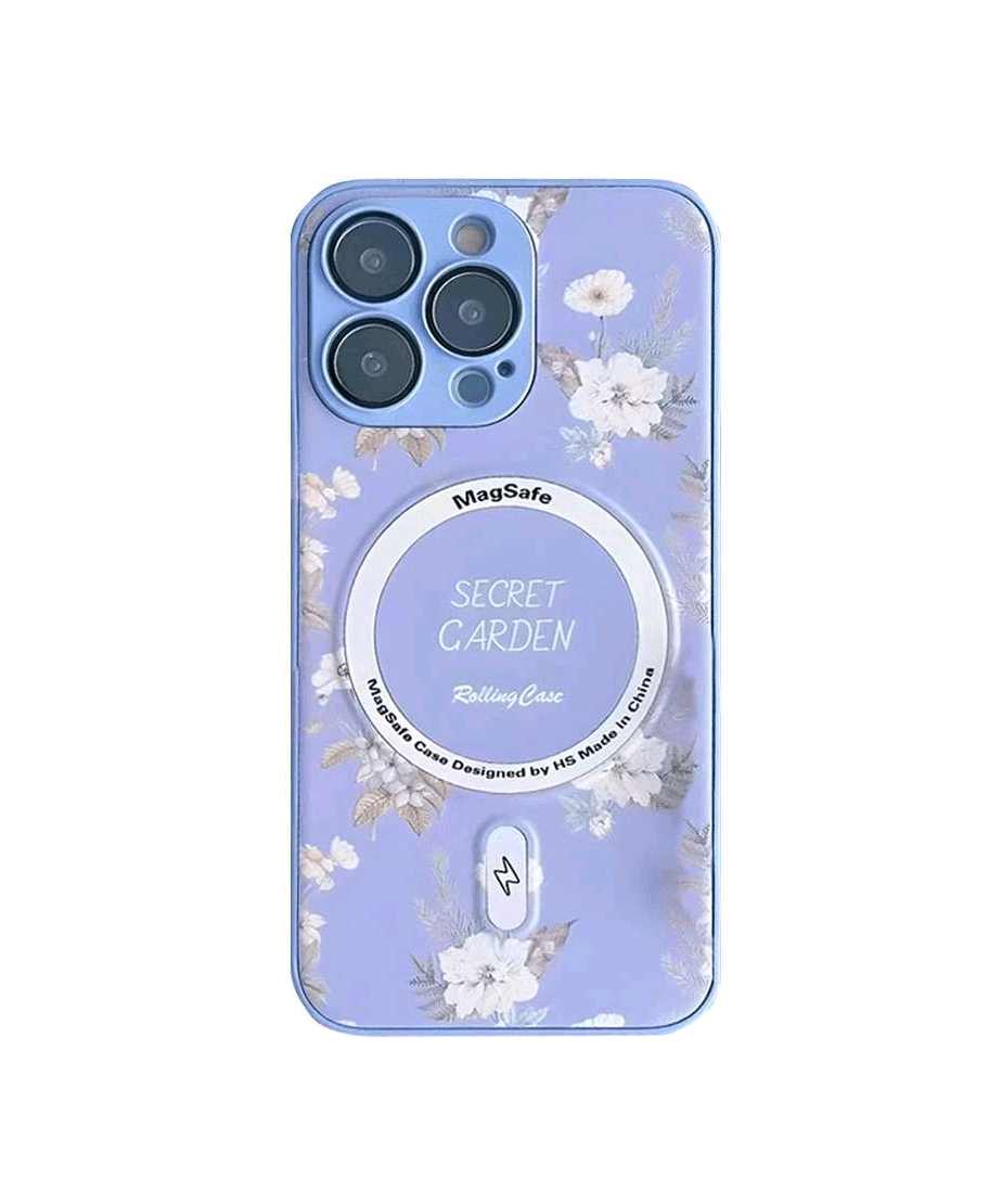 Накладка Flower case (Magsafe+camera protection) для Iphone 11 Pro (Violet)-0