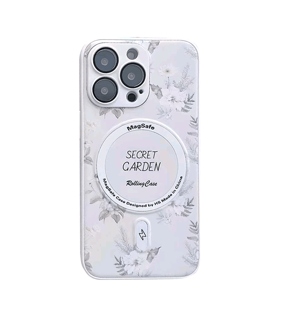 Накладка Flower case (Magsafe+camera protection) для Iphone 11 Pro (White)-0
