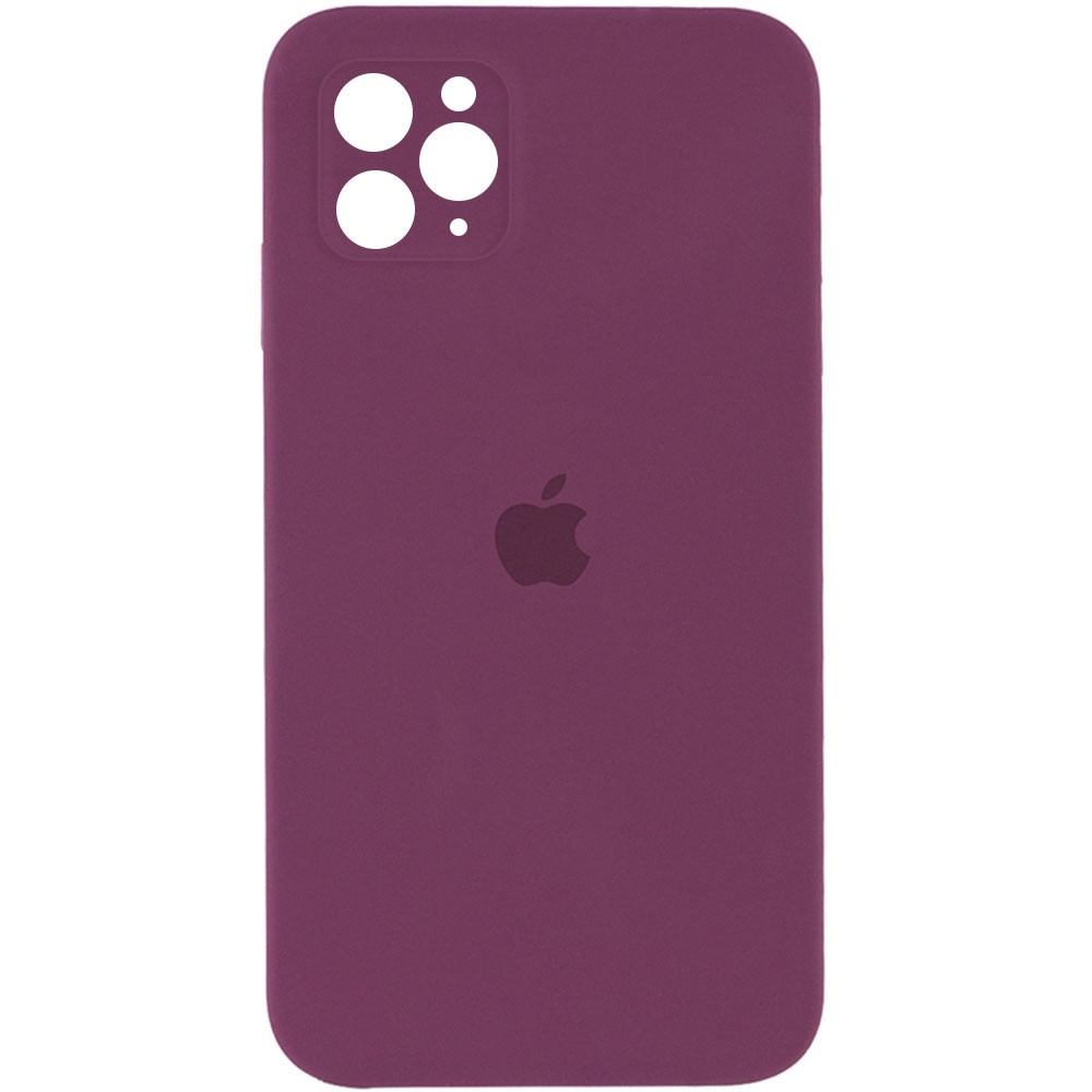 Silicone Case Square Full Camera Protective (AA) для iPhone 11 Pro (Maroon)-0