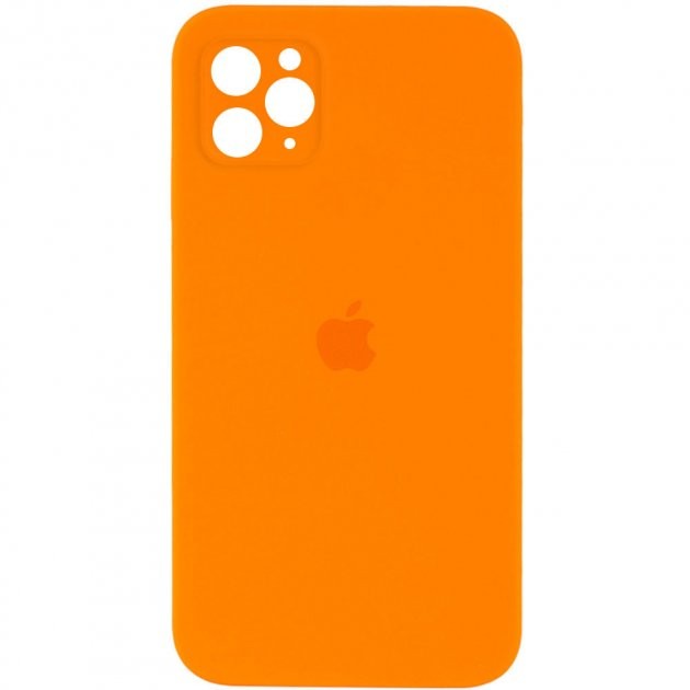 Silicone Case Square Full Camera Protective (AA) для iPhone 11 Pro Max (6.5") (Orange)-0