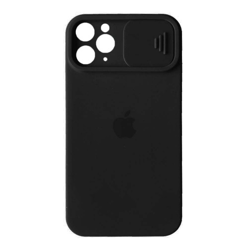 Silicone Case Square Slider Full Camera Protective (AA) для iPhone 11 Pro Max (Black)-0