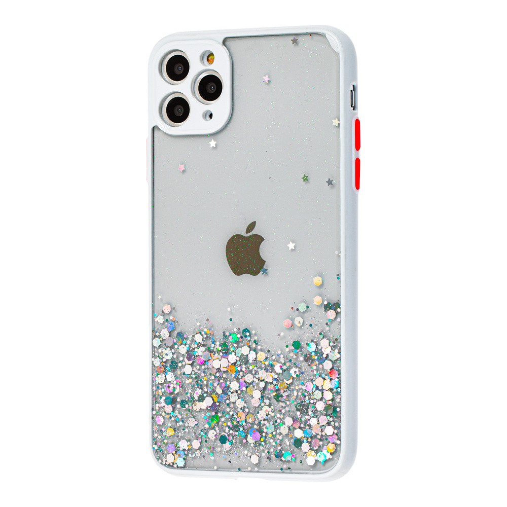 Накладка Glitter Bling Sequins для IPhone 11 Pro Max  біла-0