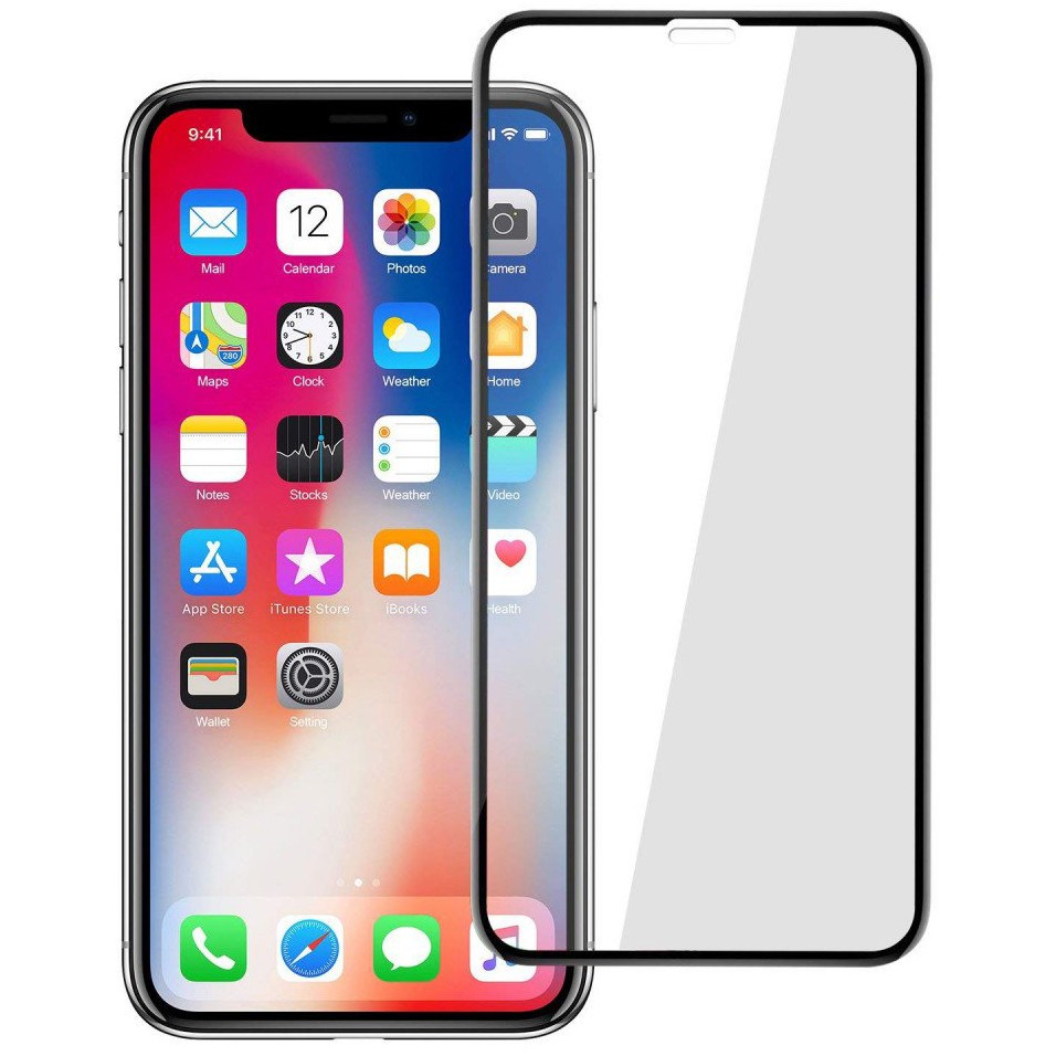 Захисне скло 5D Hard (full glue) для iPhone 11 Pro Max (6.5") / XS Max з чорною рамкою (м`яка упаковка)-0