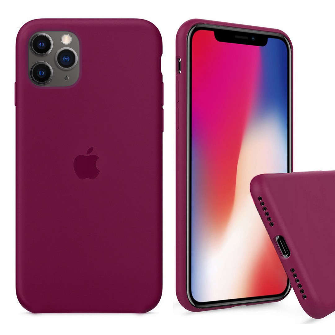 Silicone Case Full Size для iPhone 11 Pro Max Rose Red (36)-0