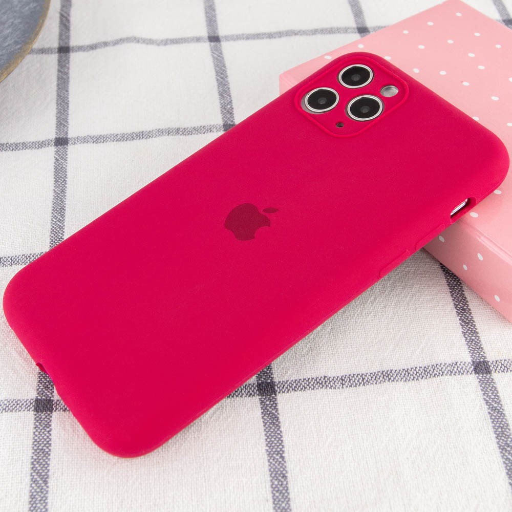 Silicone Case Square Full Camera Protective (AA) для iPhone 11 Pro Max (6.5") (Rose Red)-1