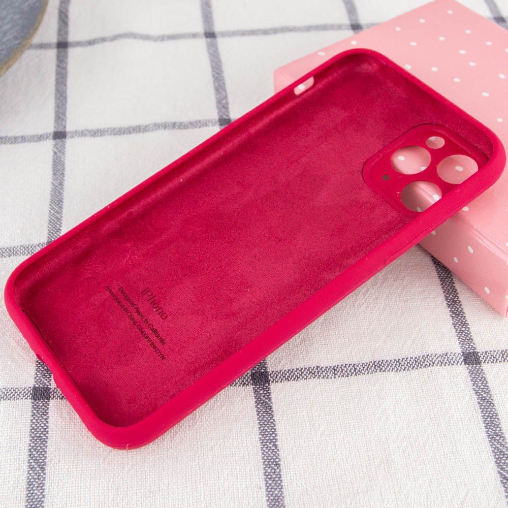 Silicone Case Square Full Camera Protective (AA) для iPhone 11 Pro Max (6.5") (Rose Red)-2