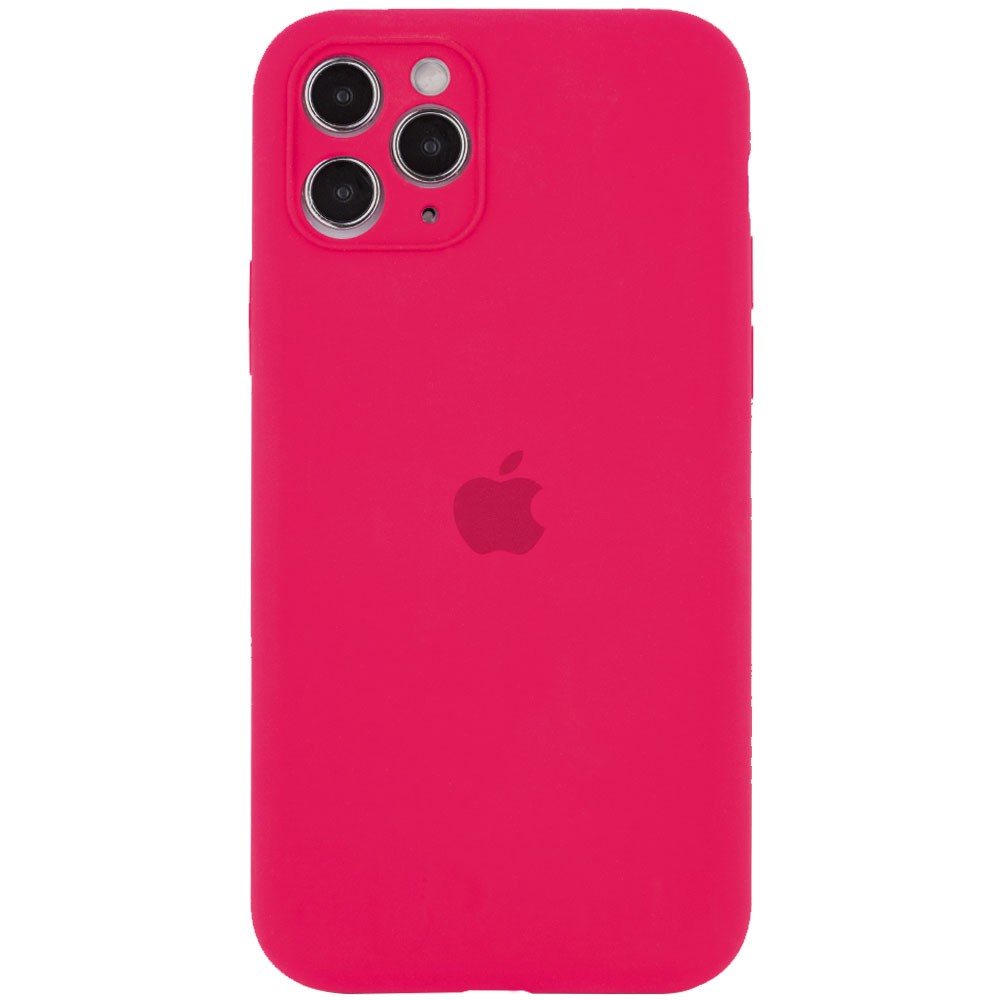 Silicone Case Square Full Camera Protective (AA) для iPhone 11 Pro Max (6.5") (Rose Red)-0