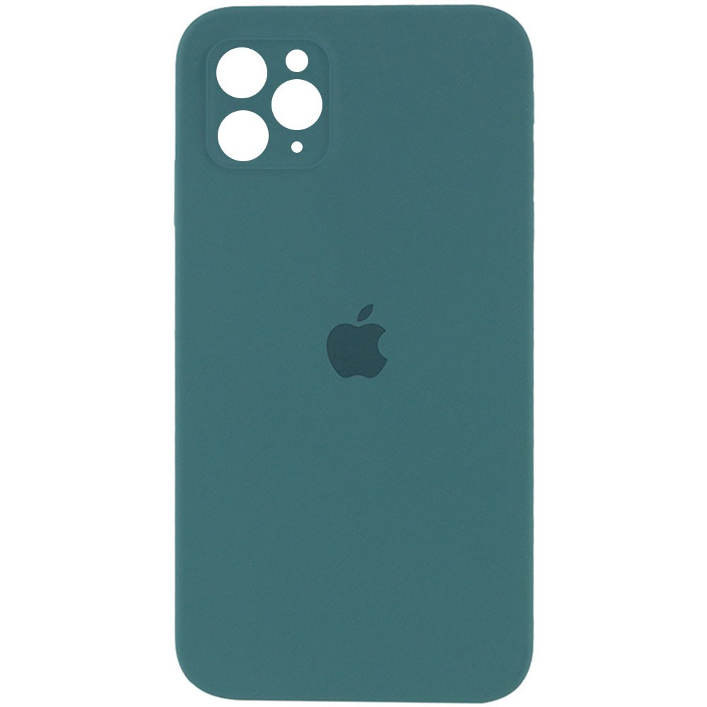 Silicone Case Square Full Camera Protective (AA) для iPhone 11 Pro Max (6.5") (Pine green)-0