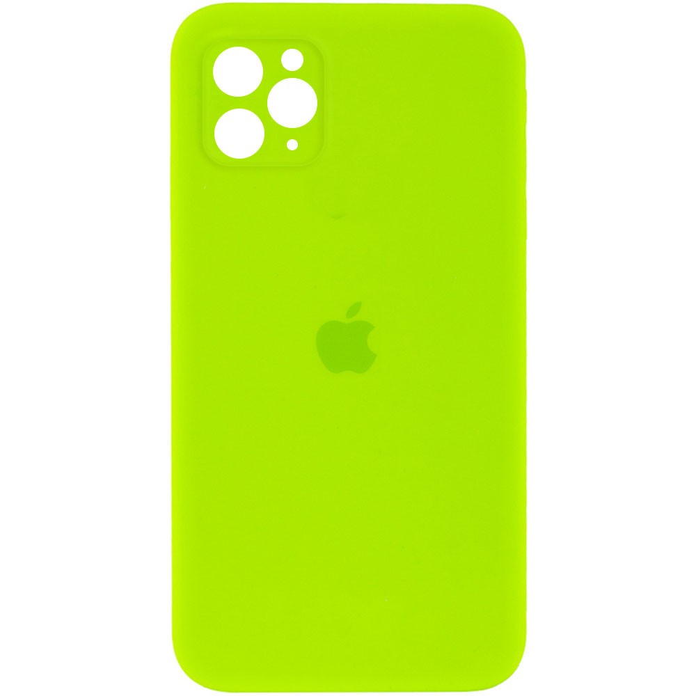 Silicone Case Square Full Camera Protective (AA) для iPhone 11 Pro Max (6.5") (Neon Green)-0