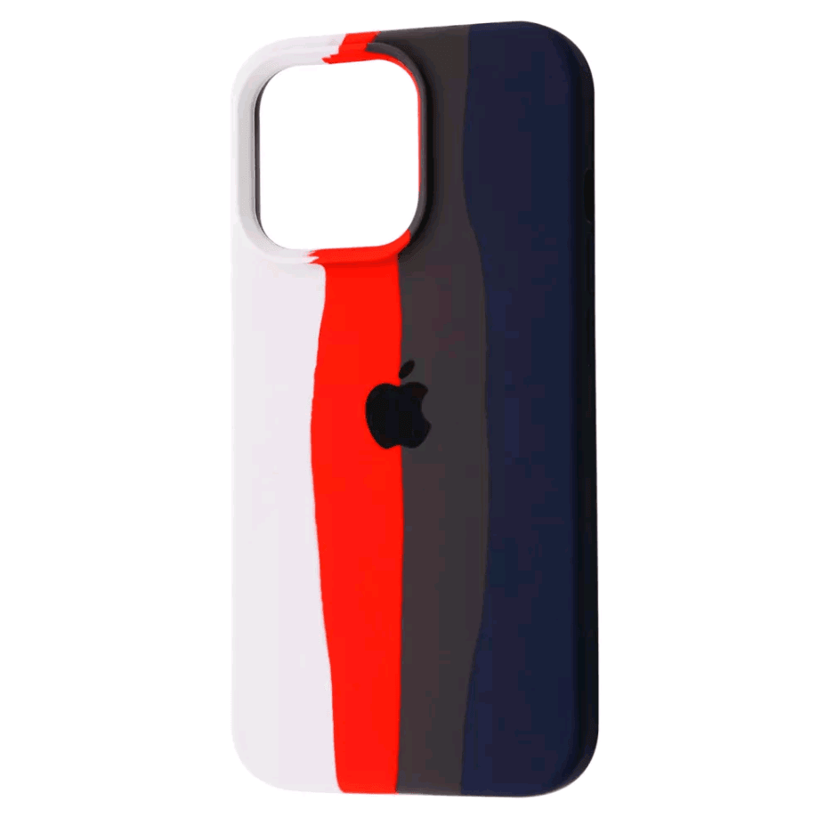 Rainbow Silicone Case iPhone 11 Pro Black-red-0