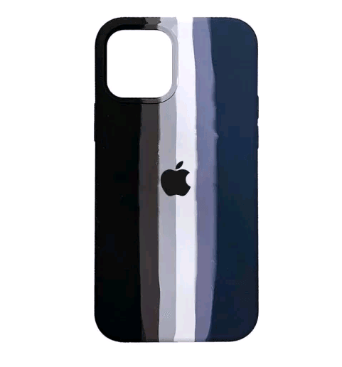 Rainbow Silicone Case iPhone 11 Pro Black-blue-0