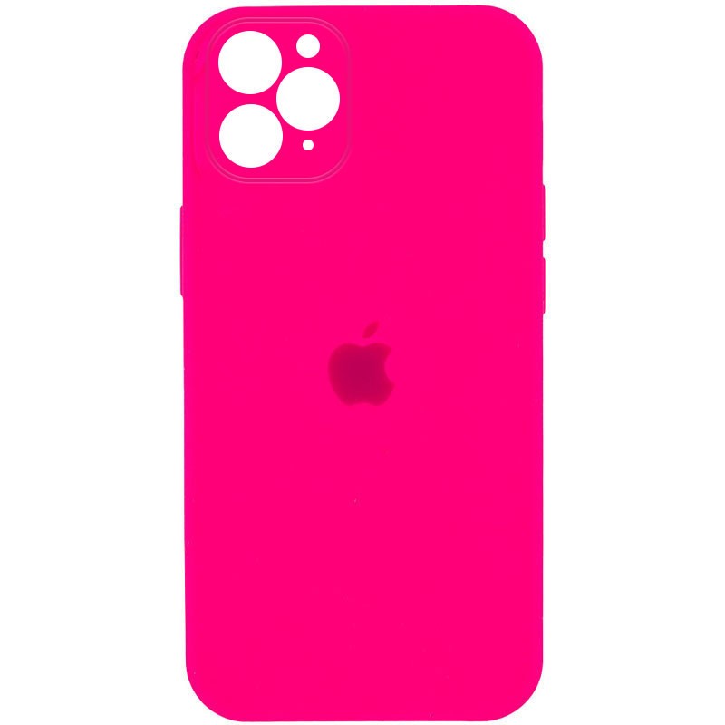 Silicone Case Square Full Camera Protective (AA) для iPhone 11 Pro Max (6.5") (Barbie pink)-0