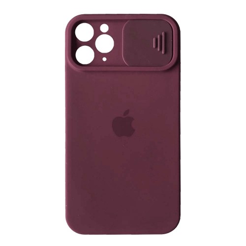 Silicone Case Square Slider Full Camera Protective (AA) для iPhone 11 Pro Max (Marsala)-0