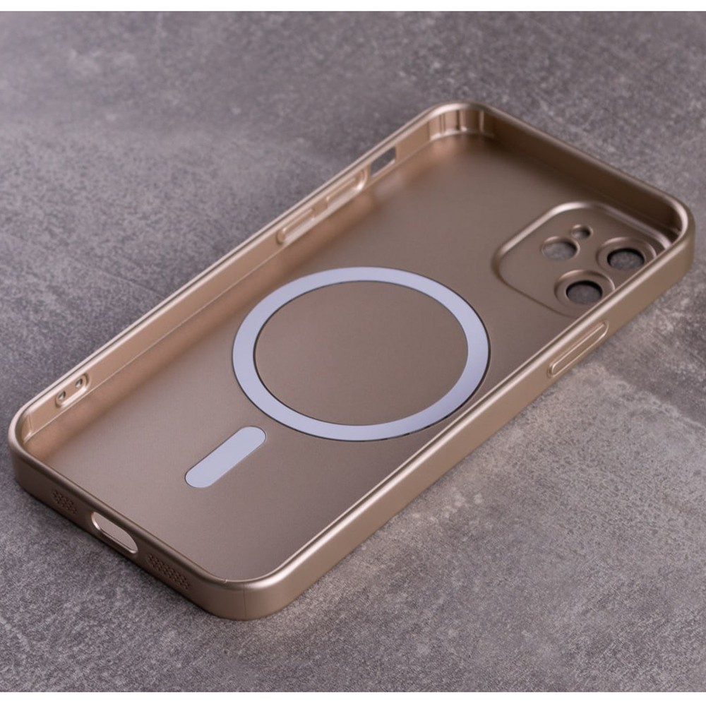 Накладка Matte Silicone with Magsafe для Iphone 12  (Gold)-1