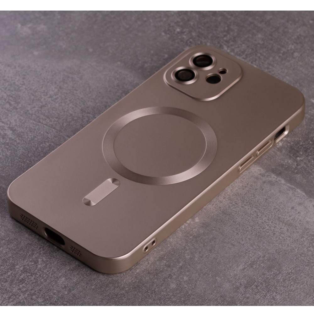 Накладка Matte Silicone with Magsafe для Iphone 12  (Gold)-0