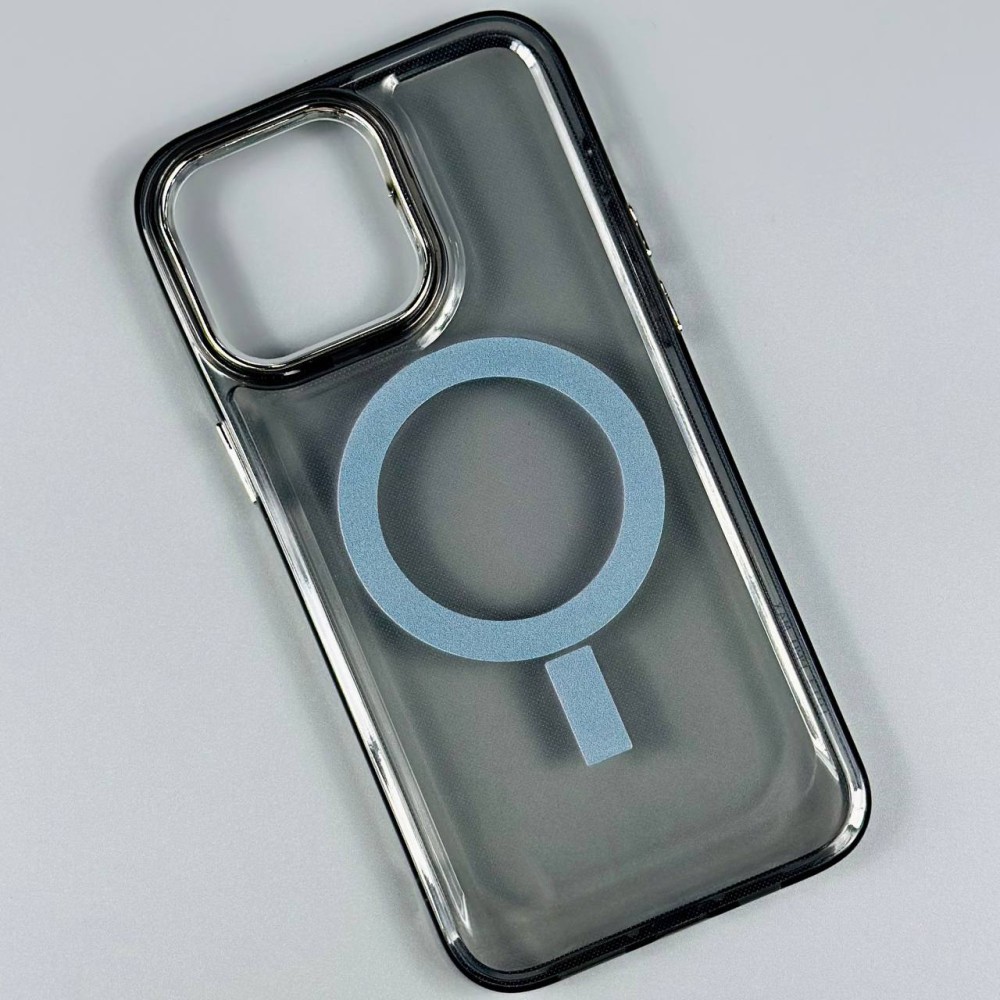 Накладка Silver Frame Magsafe для IPhone 13  (Сіра)-0